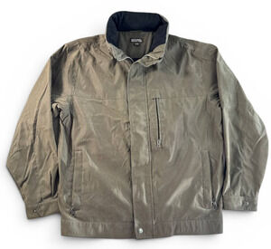 Michael Kors Men's Field Jacket Large Olive Green Full Zip Utility Coat